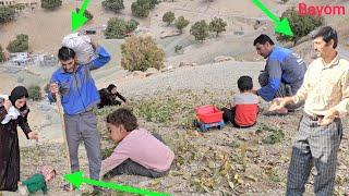 The effort of a nomadic family to store food for the winter‍‍‍