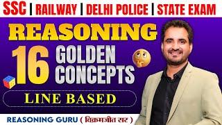 Reasoning Golden Concept 16 | Line Based | SSC, Railway, Delhi Police, State Exams | Vikramjeet Sir