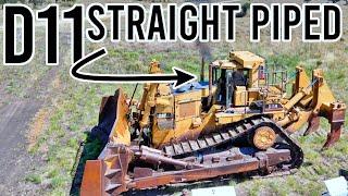 CAT D11 Too Loud? | Straight Pipe Pt 2 | Big Bulldozer