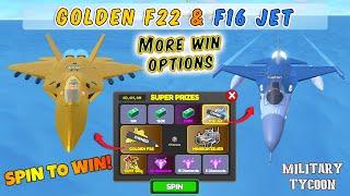 How to Get F16 Jet and Golden F22 in Spin To Win Military Tycoon Roblox