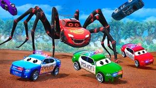 The Lightning McQueen Car Eater vs Police Cars | Epic Escape | Hero Cars to the Rescue!