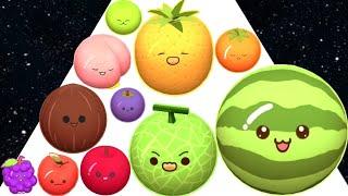 WATERMELON RUN 3D - ASMR Gameplay (Fruits Evolution Run, Level Up Merge Suika Balls 2048)