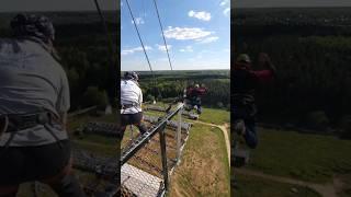 Прыжок с вышки 80 метровМосква#роупджампинг #экстрим #ropejumping #extreme #moscow #climbing
