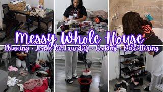 ️ MESSY WHOLE HOUSE CLEAN WITH ME | + loads of laundry | 2024 AFTER XMAS CLEANING MOTIVATION