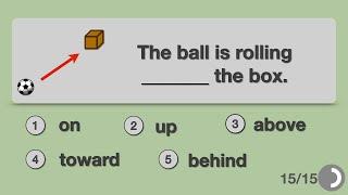 English vocabulary test for beginners | Prepositions of Place & Movement