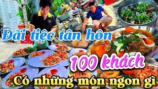 món ngon đãi  tiệc 100 khách tiệc tân hôn ,gà bó  xôi , khai vị uyên ương  hấp dẫn