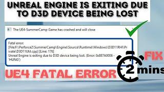 Fix Error 0x887A0006 Unreal engine is exiting due to d3d device being hung | UE4 Fatal Error