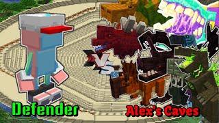 Defender VS Alex's Caves | Minecraft |Mobs Battle