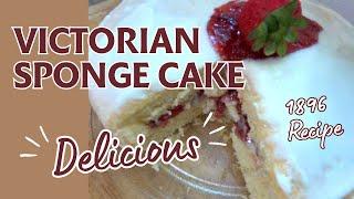 1896 Classic Victorian Sponge Cake // #1896FannieFarmerRecipes // Cooking from scratch