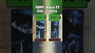 "iQOO Z10 vs POCO F7 Ultra Battery Drain Test ️ Kaun Jeetega? | Ultimate Battery Test 2025#shorts"