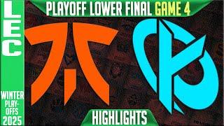 FNC vs KC Highlights Game 4 | Lower Final LEC Playoffs Winter 2025 | Fnatic vs Karmine Corp G4