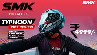 Newely Launched SMK Typhoon Helmet Ride Review Best Helmet Under 5000? Better Than Axor Apex?