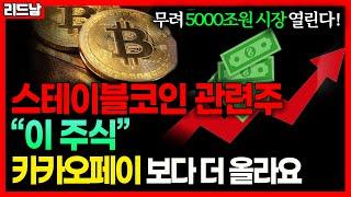 [내일 급등 예고] 5000조 스테이블코인 최대 수혜주 '이 주식'카카오페이보다 더 올라요｜리드남