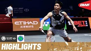 Chou Tien Chen takes to the court against Christo Popov