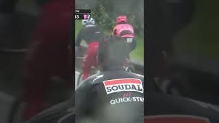 The Polti-Kometa team car helping Julian Alaphilippe when he was removing layers  #cycling #giro