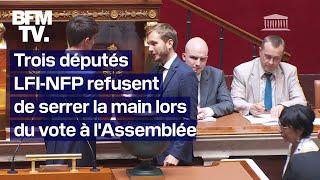 Trois députés LFI-NFP refusent de serrer la main de l'assesseur RN lors du vote à l'Assemblée