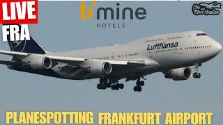 Live Planespotting Frankfurt Airport Sunset  Part 2 | EK A380 Umleitung nach QEF  | Platz 1 FR24