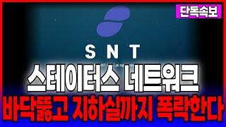 [스테이터스네트워크 토큰] 폭락은 시작에 불과합니다!! 바닥뚫고 지하실까지 폭락!!