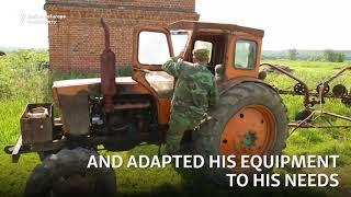 After Losing Feet, Russian Farmer Stands Strong