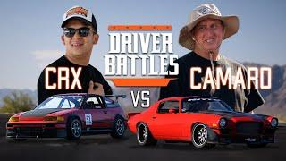 American Muscle vs. Japanese Classic: Chevy Camaro Takes on a Honda CRX | Driver Battles