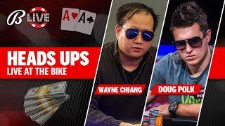 @DougPolkpoker vs Wayne "D22-soso" Chiang [Rorrim] Heads Up Poker Part 1 - Live at the Bike