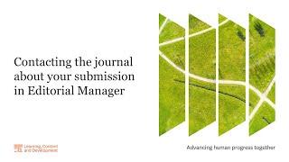 Contacting the journal about your submission in Editorial Manager