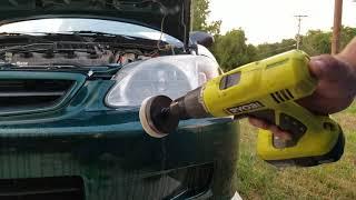 How to properly polish your headlights. (With a drill)