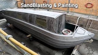 SandBlasting and painting Narrow boat