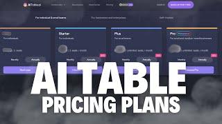 AI Table Pricing Plans.- What's the Best Plan For YOU?