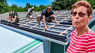 Lady almost CRIES After We COMPLETELY Transformed her House - We Replaced her OLD Roof for FREE
