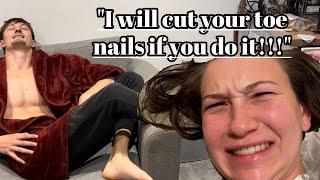 Can’t believe he cut my toe nails!