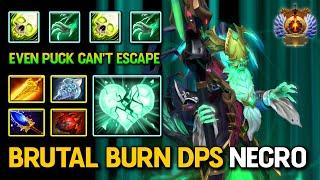 BRUTAL BURN DPS MID Necrophos With Radiance + Wind Walker Build Even Puck Can't Escape 7.37b DotA 2