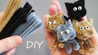 FUNNY AND BUG EYED CATS  made of pipe cleaner DIY