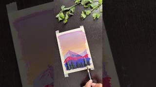 Brushstrokes of Peace | Sunset Mountain Painting #aestheticart #art #acrylicpainting #relaxingart