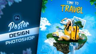 Travel Poster Design in Photoshop  |  Creative Social Media Design Tutorial