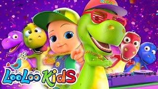 Five Little Dinos - Dance like Zigaloo + Johny Johny Yes Papa and more Kids Songs  - LooLoo Kids