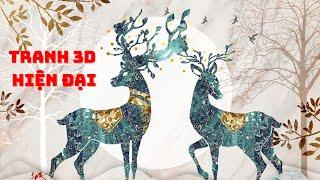 Tranh 3D Phòng khách mẫu hiện đại  mới nhất 2022