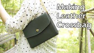 66 [Leather Craft] Making Leather crossbag / [가죽공예] 가죽 크로스백 만들기 / Free Pattern