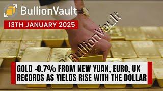 Gold -0.7% from New Yuan, Euro, UK Records as Yields Rise with the Dollar