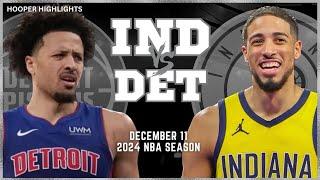 Indiana Pacers vs Detroit Pistons Full Game Highlights | Dec 11 | 2024 NBA Season