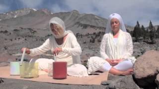 Ashana Playing Crystal Singing Bowls on Mt. Shasta