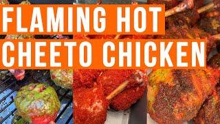 Flaming Hot Cheeto Lime Garlic Chicken Lollipops (Smoked)