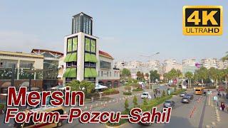 MERSİN Walking Tour | FORUM - POZCU - SAHİL | 4K TURKEY