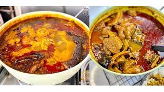 How to make Authentic Ghanaian PALM NUT SOUP|BANGA SOUP|Simple & Delicious Abekwan Recipe