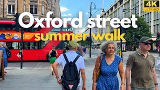 London | Summer walk in Oxford Street. 4K