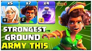 Th15 Strongest Ground Attack! Th15 Queen Charge Root Rider Attack Strategy | Clash of Clans