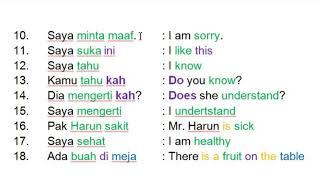 Learn Indonesian language  :  128 most  common Indonesian Phrases Part 1