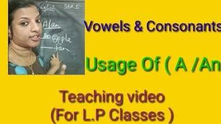 Vowels and Consonants.. Usage Of  articles..A / An