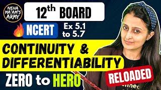 Continuity & Differentiability Class 12 in 1 Shot By Neha mam NCERT Exercisewise | Sample paper/PYQs