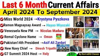 Last 6 months Current Affairs 2024 | Current Affairs 2024 | Most important Questions 2024